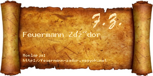 Feuermann Zádor névjegykártya